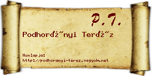 Podhorányi Teréz névjegykártya