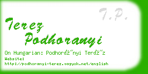 terez podhoranyi business card